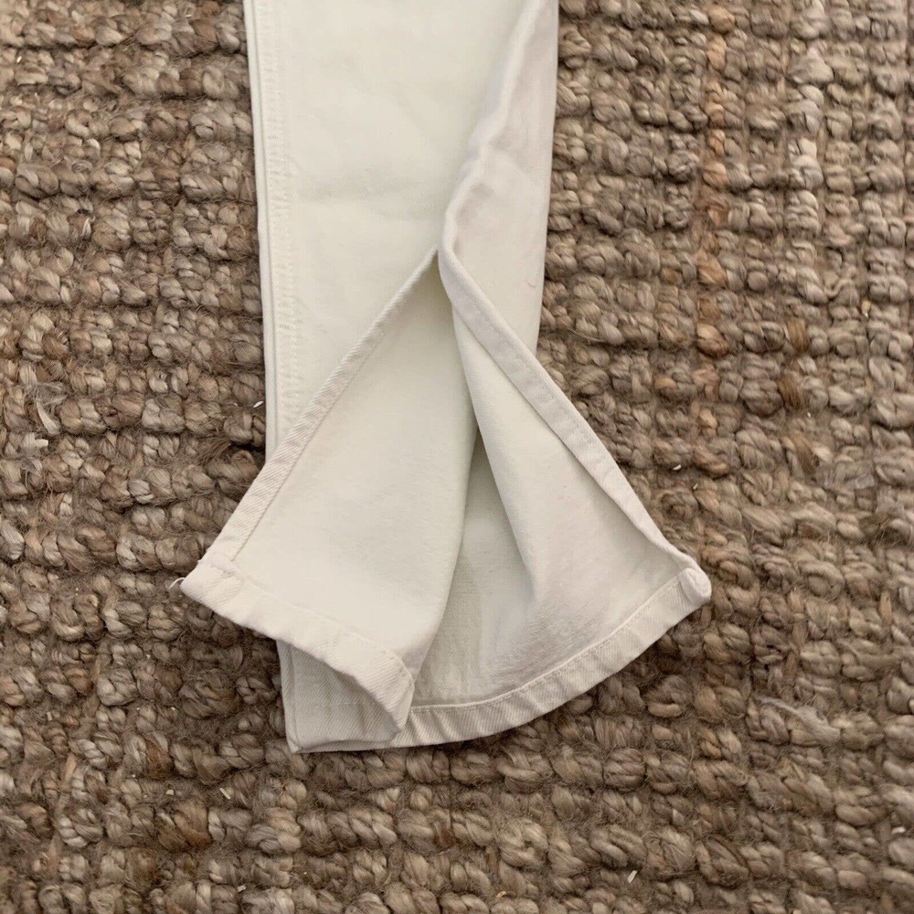 Zara Button Fly High Rise Straight Jeans Womens Sz 2 Beige Natural Denim Size 2 - Picture 8 of 8
